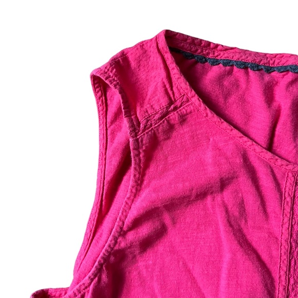 White Stuff Pink Sleeveless T-shirt Size 16 UK Buttoned Back Excellent Condition - Picture 5 of 8